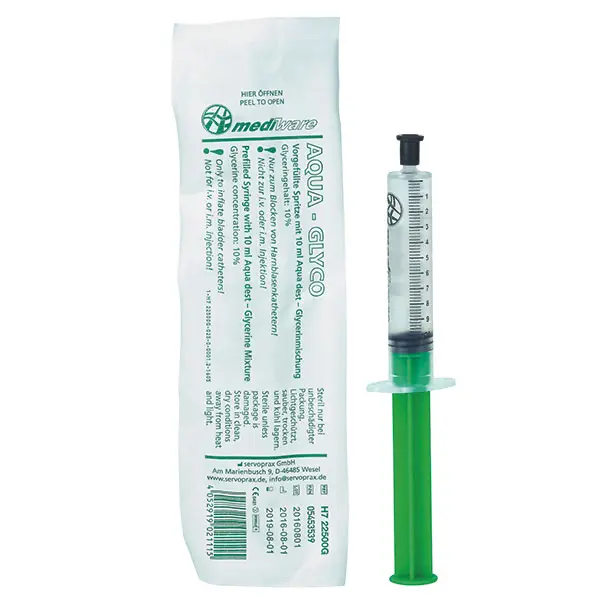 Blocker syringe sterile aqua-glycerine 10 % - 10 ml 